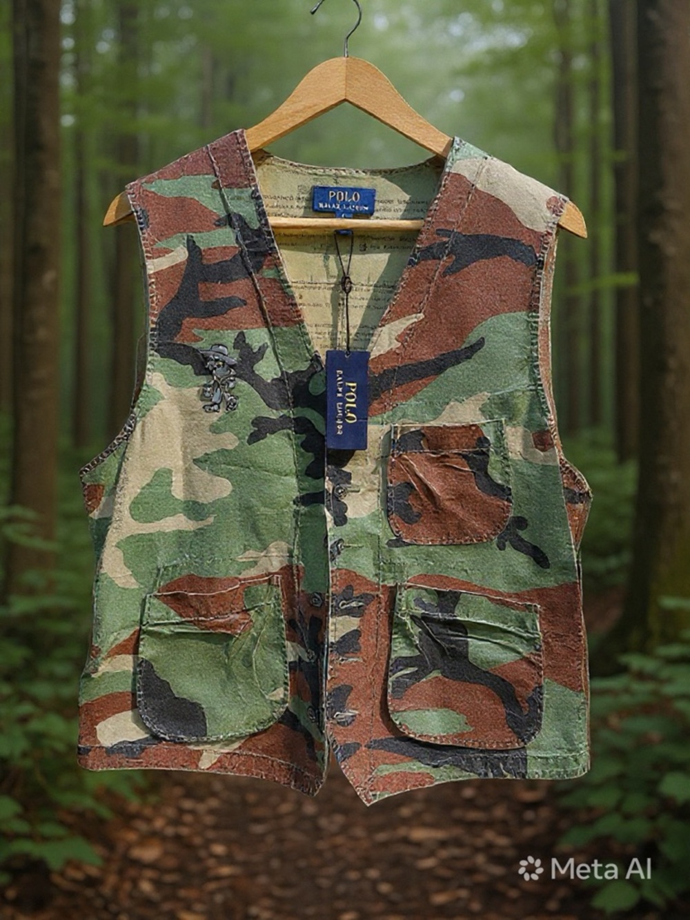 Polo by Ralph Lauren Men’s Camo Utility Vest - Green/Brown/Black